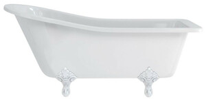 Casa Padrino Luxus Jugendstil Badewanne Wei� / Wei� 169 x 73 x H. 77 cm - Freistehende Retro Acryl Badewanne - Retro Badezimmer M�bel