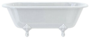 Casa Padrino Luxus Jugendstil Badewanne Wei� / Wei� 169 x 74,5 x H. 62 cm - Freistehende Retro Acryl Badewanne - Retro Badezimmer M�bel