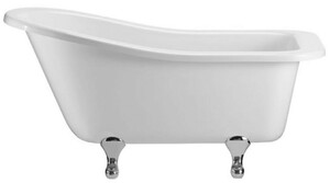 Casa Padrino Luxus Jugendstil Badewanne Wei� / Silber 150 x 75 x H. 78 cm - Freistehende Retro Acryl Badewanne - Retro Badezimmer M�bel