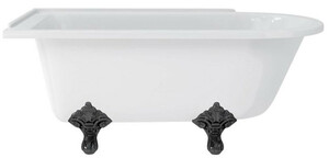 Casa Padrino Luxus Jugendstil Badewanne Wei� / Schwarz 150 x 75 x H. 65 cm - Freistehende Retro Acryl Badewanne - Nostalgische Retro Badezimmer M�bel
