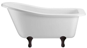 Casa Padrino Luxus Jugendstil Badewanne Wei� / Schwarz 150 x 75 x H. 78 cm - Freistehende Retro Acryl Badewanne - Retro Badezimmer M�bel
