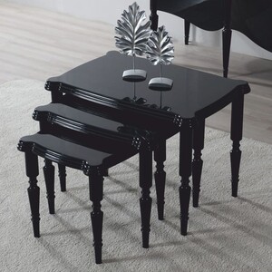 Casa Padrino Luxus Barock Beistelltisch 3er Set Schwarz - Barock M�bel