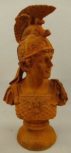 Casa Padrino Jugendstil Deko B�ste Ritter Rost 27 x 16 x H. 47 cm - Gusseisen Skulptur - Gusseisen Figur - Deko Skulptur - Deko Figur - Garten Deko Accessoires