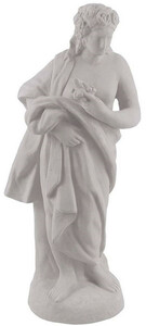 Casa Padrino Luxus Jugendstil Deko Skulptur Dame Grau H. 93 cm - Prunkvolle Keramik Statue - Handgefertigte Deko Figur - Garten & Terrassen Deko Accessoires