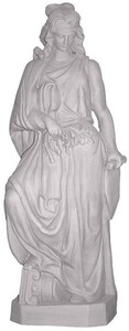 Casa Padrino Luxus Jugendstil Deko Skulptur Dame Grau H. 135 cm - Prunkvolle Keramik Statue - Handgefertigte Deko Figur - Garten & Terrassen Deko Accessoires