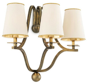 Casa Padrino Luxus Jugendstil Wandleuchte Vintage Messingfarben / Wei� / Gold 43 x 26,5 x H. 40 cm - Barock & Jugendstil Wandleuchten