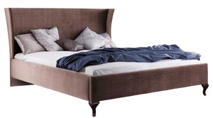 Casa Padrino Luxus Jugendstil Doppelbett Taupe / Dunkelbraun 196,4  x 211 x H. 121 cm - Jugendstil Bett - Barock & Jugendstil Schlafzimmerm�bel