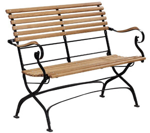 Casa Padrino Luxus Jugendstil Gartenbank Braun / Schwarz 120 x 55 x H. 90 cm - Garten & Terrassen Sitzbank mit R�ckenlehne und Armlehnen - Jugendstil Garten & Terrassen M�bel