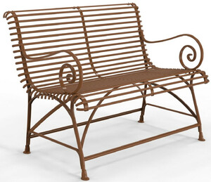Casa Padrino Jugendstil Gartenbank 120 x 60 cm - Verschiedene Farben - Schmiedeeisen Garten & Terrassen Sitzbank mit R�ckenlehne und Armlehnen - Jugendstil Garten & Terrassen M�bel