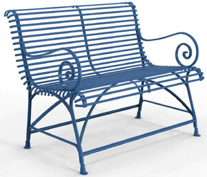 Casa Padrino Jugendstil Gartenbank 120 x 60 cm - Verschiedene Farben - Schmiedeeisen Garten & Terrassen Sitzbank mit R�ckenlehne und Armlehnen - Jugendstil Garten & Terrassen M�bel