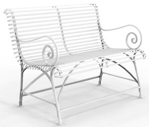 Casa Padrino Jugendstil Gartenbank 120 x 60 cm - Verschiedene Farben - Schmiedeeisen Garten & Terrassen Sitzbank mit R�ckenlehne und Armlehnen - Jugendstil Garten & Terrassen M�bel