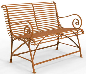 Casa Padrino Jugendstil Gartenbank 120 x 60 cm - Verschiedene Farben - Schmiedeeisen Garten & Terrassen Sitzbank mit R�ckenlehne und Armlehnen - Jugendstil Garten & Terrassen M�bel