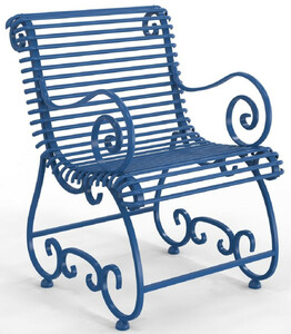 Casa Padrino Jugendstil Gartenstuhl mit Armlehnen 68 x 76 x H. 95,4 cm - Verschiedene Farben - Schmiedeeisen Garten & Terrassen Stuhl - Jugendstil Garten & Terrassen M�bel