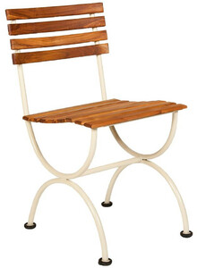 Casa Padrino Luxus Jugendstil Gartenstuhl Braun / Cremefarben 43 x 42 x H. 79 cm - Garten & Terrassen Stuhl - Jugendstil Garten & Terrassen M�bel