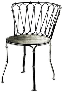 Casa Padrino Luxus Jugendstil Schmiedeeisen Gartenstuhl Silber H. 81 cm