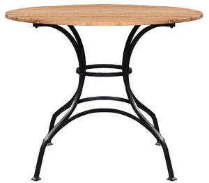 Casa Padrino Luxus Jugendstil Gartentisch Braun / Schwarz  100 x H. 78 cm - Runder Garten & Terrassen Tisch - Jugendstil Garten & Terrassen M�bel