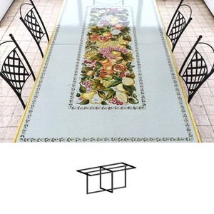 Casa Padrino Luxus Jugendstil Gartentisch Fr�chtegirlande 250 x 100 cm - Rechteckiger Esstisch aus handbemaltem Lavastein - Gastronomie M�bel - Made in Italy