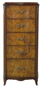 Casa Padrino Luxus Barock Kommode mit 5 Schubladen Hellbraun / Braun 56 x 36 x H. 128 cm - Barockmbel