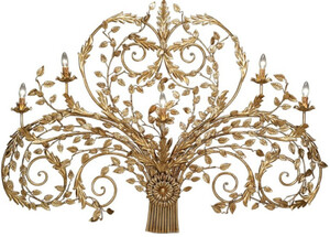 Casa Padrino Luxus Jugendstil Wandleuchte Gold 160 x 20 x H. 110 cm - Elegante Metall Wandlampe - Barock & Jugendstil Wandleuchten