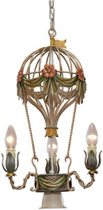 Casa Padrino Luxus Jugendstil Kronleuchter Hei�luftballon Mehrfarbig  27 x H. 55 cm - Barock & Jugendstil Wohnzimmer Kronleuchter