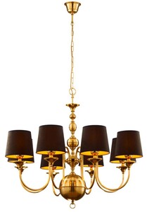 Casa Padrino Luxus Jugendstil Kronleuchter Gold / Braun / Schwarz  100 cm