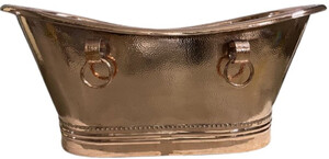 Casa Padrino Luxus Jugendstil Kupfer Badewanne 170 x 72 x H. 72 cm - Freistehende Retro Badewanne - Rustikale Kupfer Badezimmer M�bel