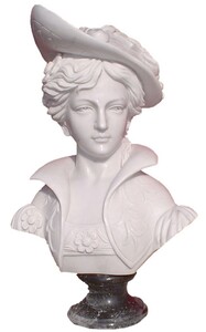 Casa Padrino Luxus Jugendstil Marmor Deko B�ste Dame Wei� H. 60 cm