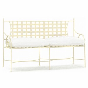 Casa Padrino Luxus Jugendstil Schmiedeeisen Gartenbank Creme / Wei� 160 cm