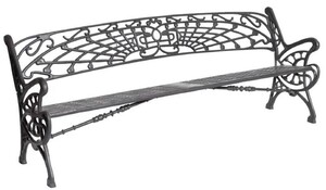 Casa Padrino Jugendstil Gusseisen Gartenbank Grau 205 cm