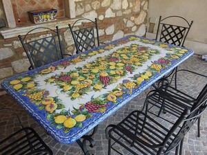 Casa Padrino Luxus Jugendstil Schmiedeeisen & Lavastein Gartenm�bel Set - Made in Italy