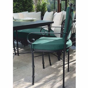 Casa Padrino Luxus Jugendstil Schmiedeeisen Gartenstuhl Schwarz / Gr�n - Hotel & Garten M�bel