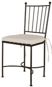 Casa Padrino Luxus Jugendstil Schmiedeeisen Gartenstuhl mit Sitzkissen Schwarz / Creme