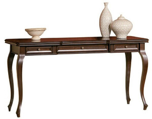 Casa Padrino Luxus Jugendstil Schreibtisch Dunkelbraun 132,5 x 52,5 x H. 78,8 cm - Massivholz Brotisch mit 3 Schubladen - Barock & Jugendstil Brombel