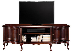 Casa Padrino Luxus Jugendstil TV Schrank Dunkelbraun 176 x 48 x H. 63,1 cm - Elegantes Massivholz Sideboard mit 2 T�ren - Barock & Jugendstil Wohnzimmer M�bel