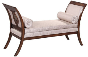 Casa Padrino Luxus Art Deco Sitzbank Silber / Dunkelbraun - Handgefertigte Massivholz Bank - Art Deco Wohnzimmer Mbel