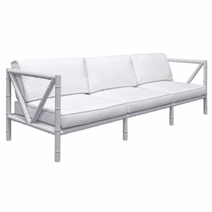 Casa Padrino Luxus Schmiedeeisen Sofa Grau / Wei� 280 cm - Hotel & Garten Sofa