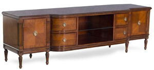 Casa Padrino Luxus Jugendstil TV Schrank Braun - Edler Massivholz Fernsehschrank - Wohnzimmer Schrank - Barock & Jugendstil Wohnzimmer M�bel