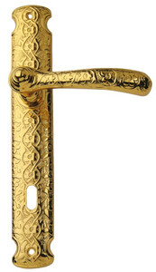 Casa Padrino Luxus Barock Trklinken Set Gold 13 x H. 24,5 cm - Edle Trgriffe mit mit 24 Karat Vergoldung - Wohnaccessoires im Barockstil
