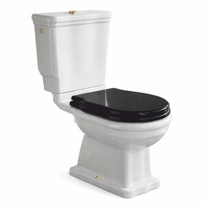 Casa Padrino Luxus Jugendstil WC Wei� / Schwarz H. 84 cm - Made in Italy