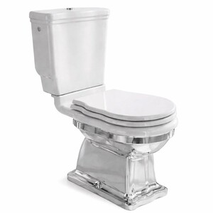 Casa Padrino Luxus Jugendstil WC Wei� / Silber H. 84 cm - Made in Italy