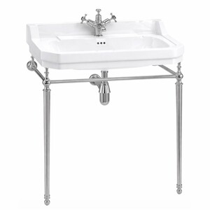 Casa Padrino Luxus Jugendstil Waschtisch Wei� / Silber 80 x 51 x H. 90 cm - Badezimmer M�bel