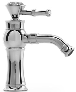 Casa Padrino Luxus Jugendstil Einhebel Waschtischarmatur mit Kristallglas H. 20,8 cm - Verschiedene Farben - Neoklassische Badezimmer Accessoires - Luxus Bad Zubeh�r