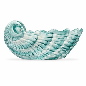 Casa Padrino Luxus Keramik Sch�ssel in Muschelform Gr�n / Wei� 37 cm - Made in Italy