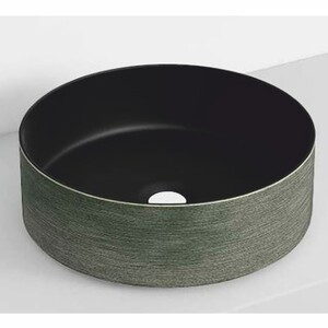 Casa Padrino Luxus Waschbecken Schale Schwarz / Gr�n  36 cm - Rundes Keramik Waschbecken - Badezimmer Accessoires