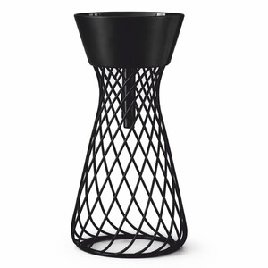 Casa Padrino Luxus Keramik Waschbecken mit Metallst�nder Schwarz H. 85 cm - Made in Italy