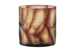 Casa Padrino Luxus Kerzenhalter Lila  17,5 x H. 15,5 cm - Windlicht aus massivem Farbglas in Lila und Klar, auch als Vase verwendbar - Luxus Deko Accessoires