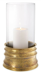 Casa Padrino Luxus Kerzenleuchter Vintage Messingfarben  21 x H. 40,5 cm - Hotel & Restaurant Accessoires - Luxus Qualit�t