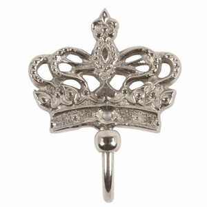 Casa Padrino Barock Kleiderhaken Krone Silber H. 8 cm - Barock Garderoben Accessoires