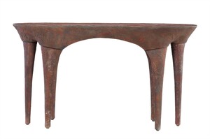 Casa Padrino Luxus Konsole Kupferfarben 140 x 42 x H. 82 cm - Skulpturaler Konsolentisch in Alt-Kupfer Optik - Luxus M�bel