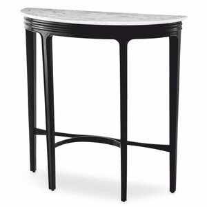 Casa Padrino Luxus Mahagoni Konsole mit Marmorplatte Schwarz / Wei� H. 85,5 cm